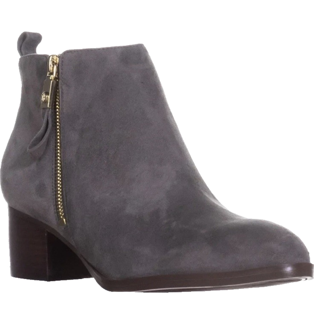 Tommy Hilfiger Women’s‎ 5M Reiz Gray Ankle Boots Block Heel Almond Toe Zip New